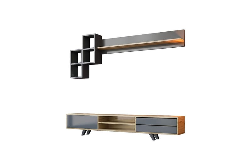 Seyra Tv-möbelset 180x40 cm - Antracit/Ek - Möbler - Vardagsrum - Tv-möbler & mediamöbler - Tv-möbelset