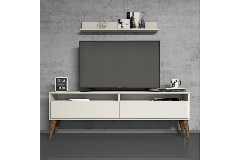 SHEEL TV-Möbelset 150 cm Vit - Vit/Grå - Tv-möbelset