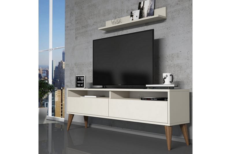 SHEEL TV-Möbelset 150 cm Vit - Vit/Grå - Tv-möbelset