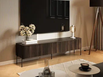 Sherie Golvstående Tv-bänk 190 cm med Förvaring i Mörkt Trä - Brun - Möbler - Vardagsrum - Tv-möbler & mediamöbler - Tv-bänkar