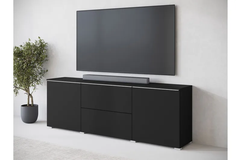 Sherie Tv-bänk 180 cm - Svart - Möbler - Vardagsrum - Tv-möbler & mediamöbler - Tv-bänkar