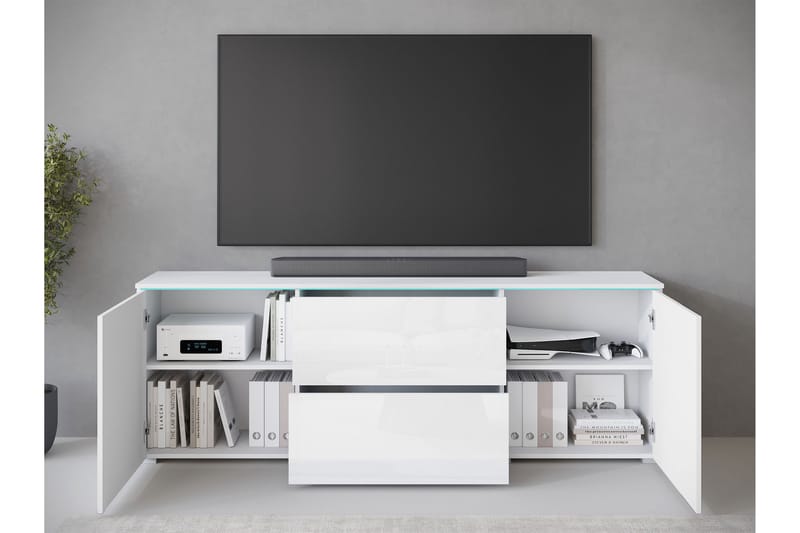 Sherie Tv-bänk 180 cm - Vit - Möbler - Vardagsrum - Tv-möbler & mediamöbler - Tv-bänkar