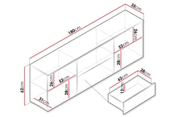 Sherie Tv-bänk 180 cm - Vit - Möbler - Vardagsrum - Tv-möbler & mediamöbler - Tv-bänkar