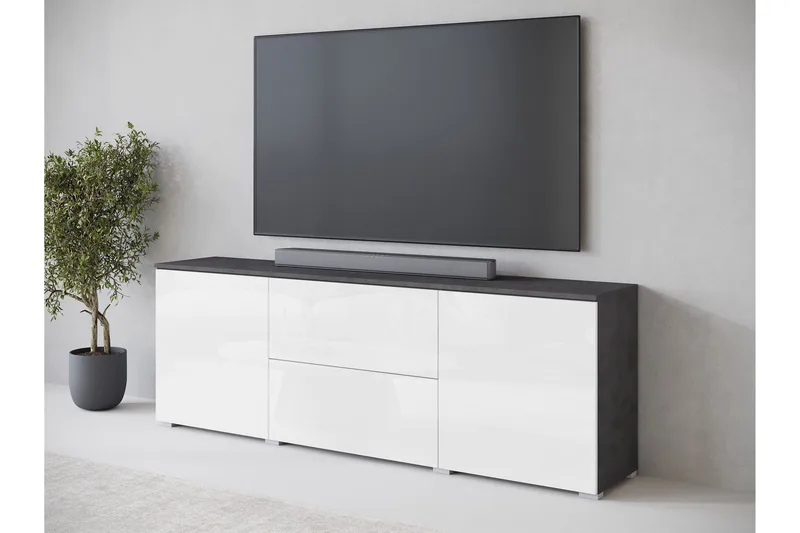 Sherie Tv-bänk 180 cm - Vit/Grå - Möbler - Vardagsrum - Tv-möbler & mediamöbler - Tv-bänkar