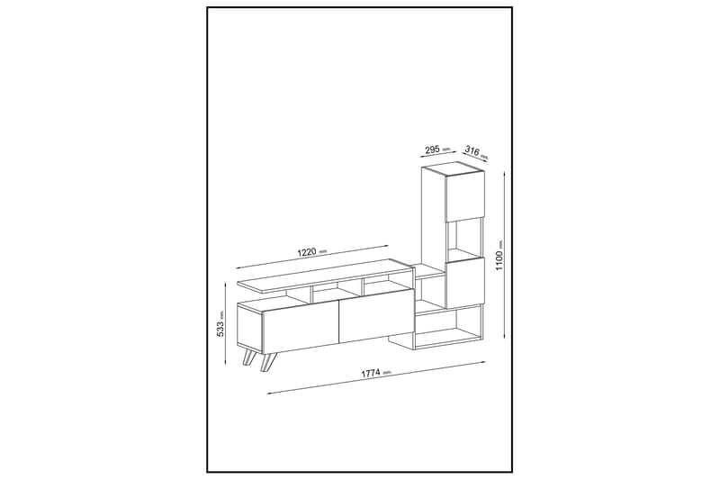 SHOWSLEY Tv-möbelset 55,4x31,6 cm Brun/Svart - Tv-möbelset