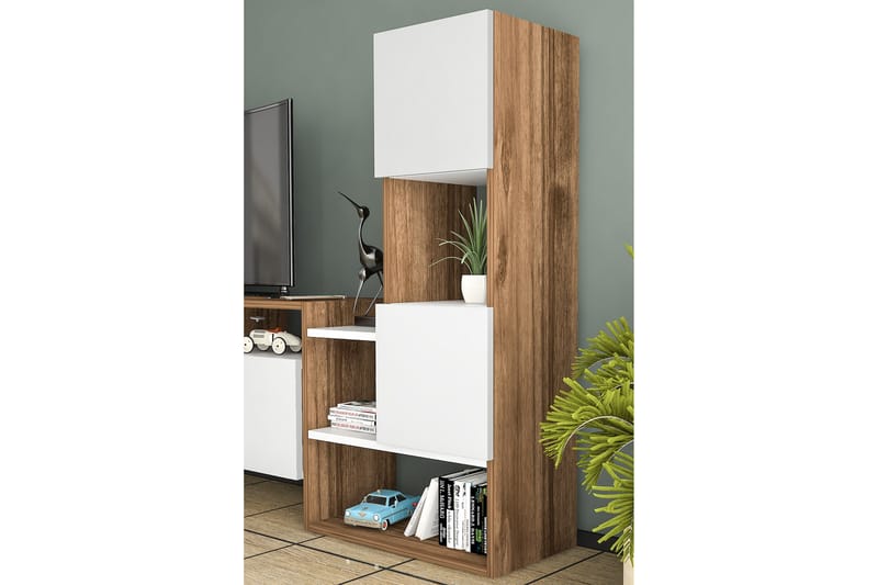 SHOWSLEY Tv-möbelset 55,4x31,6 cm Vit/Brun - Tv-möbelset