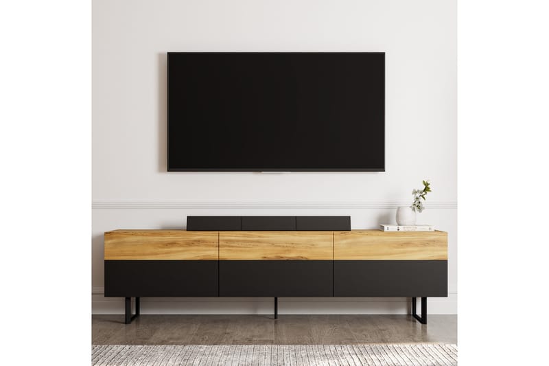 Sign Golvstående Tv-bänk 180 cm med Förvaring i Trä - Brun - Möbler - Vardagsrum - Tv-möbler & mediamöbler - Tv-bänkar