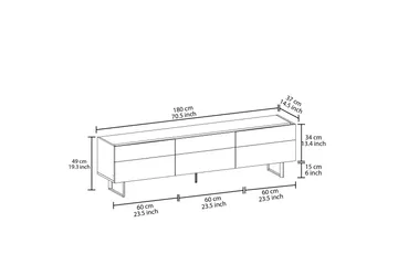 Sign Tv-bänk 180 cm - Svart/Ek - Möbler - Vardagsrum - Tv-möbler & mediamöbler - Tv-bänkar
