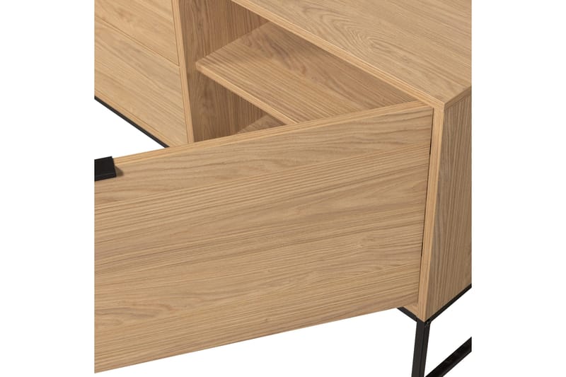 Silas TV-bänk 180 cm med Förvaring i Trä med Metallunderrede - Beige - Möbler - Vardagsrum - Tv-möbler & mediamöbler - Tv-bänkar