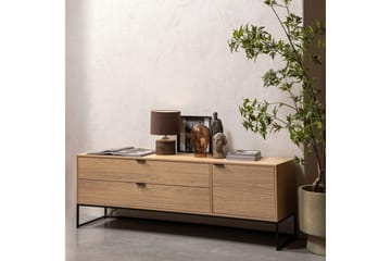 Silas TV-bänk 180 cm med Förvaring i Trä med Metallunderrede - Beige - Möbler - Vardagsrum - Tv-möbler & mediamöbler - Tv-bänkar