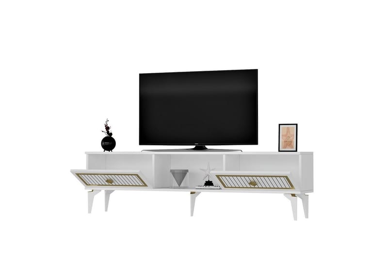 Sivaji Tv-bänk 150 cm - Guld/Vit - Möbler - Vardagsrum - Tv-möbler & mediamöbler - Tv-bänkar