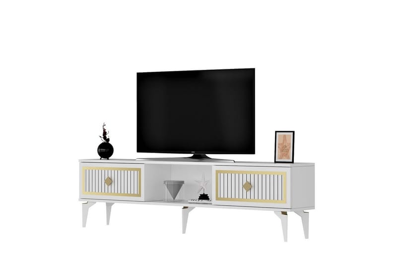 Sivaji Tv-bänk 150 cm - Guld/Vit - Möbler - Vardagsrum - Tv-möbler & mediamöbler - Tv-bänkar