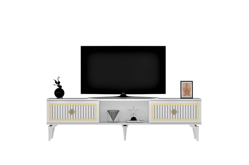 Sivaji Tv-bänk 150 cm - Guld/Vit - Möbler - Vardagsrum - Tv-möbler & mediamöbler - Tv-bänkar