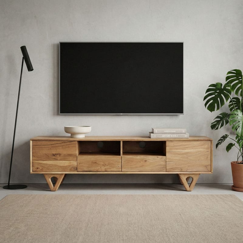 Sorric TV-bänk 160 cm - Varm ljusbrun - Möbler - Vardagsrum - Tv-möbler & mediamöbler - Tv-bänkar