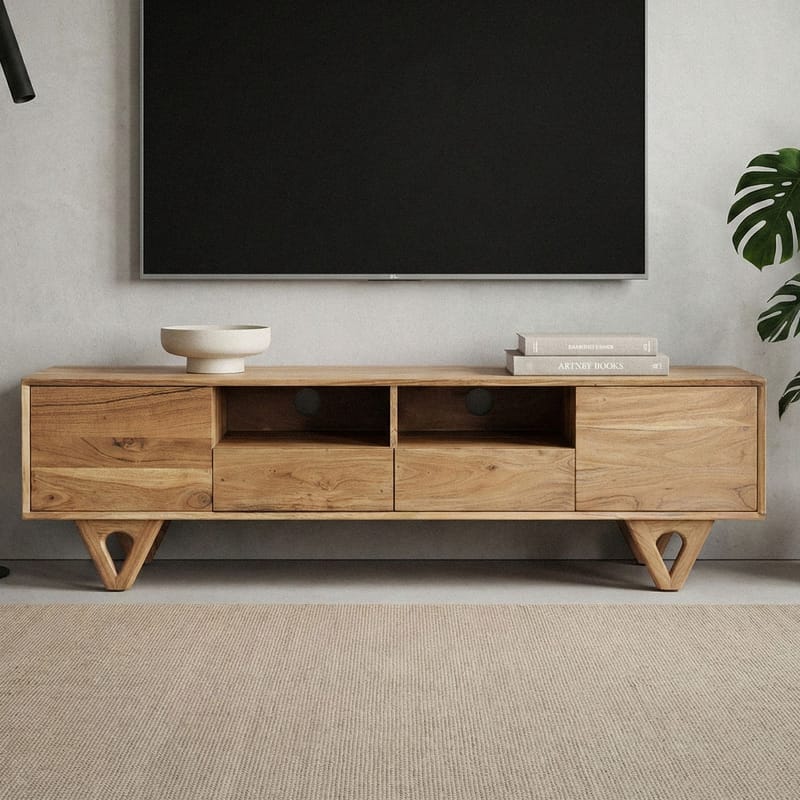 Sorric TV-bänk 160 cm - Varm ljusbrun - Möbler - Vardagsrum - Tv-möbler & mediamöbler - Tv-bänkar