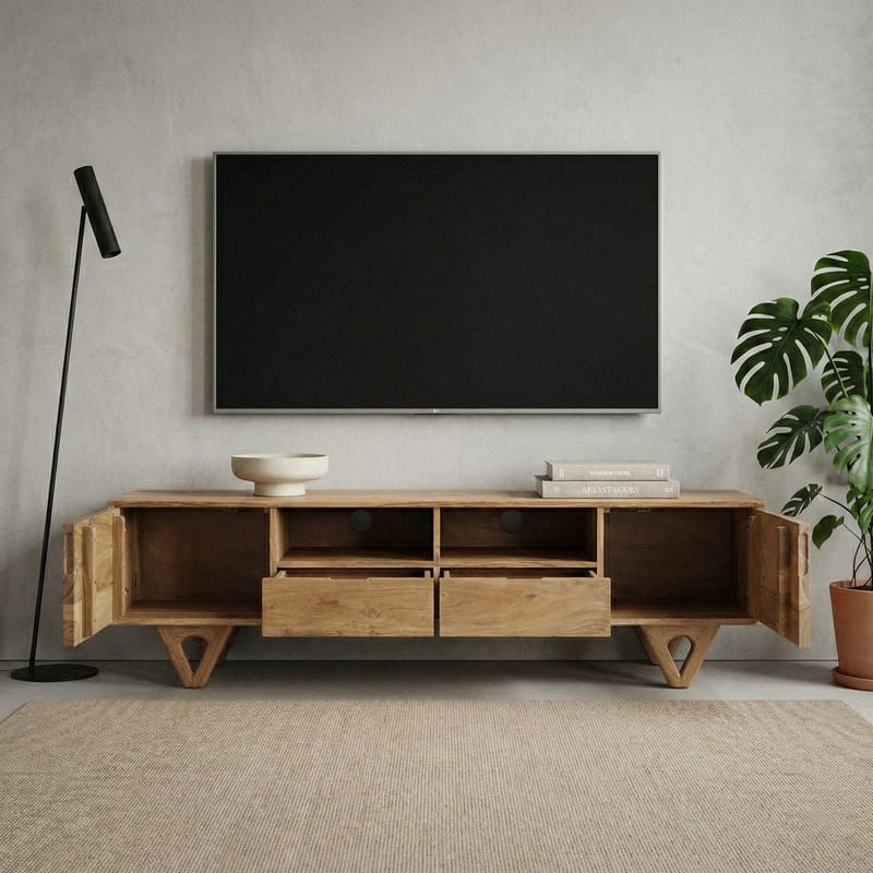 Sorric TV-bänk 160 cm - Varm ljusbrun - Möbler - Vardagsrum - Tv-möbler & mediamöbler - Tv-bänkar