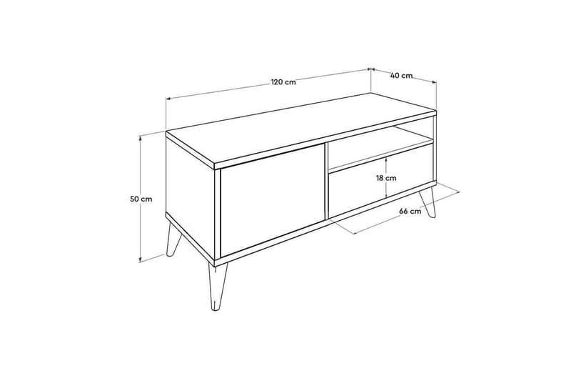 Sosan Tv-bänk 120 cm - Brun - Möbler - Vardagsrum - Tv-möbler & mediamöbler - Tv-bänkar