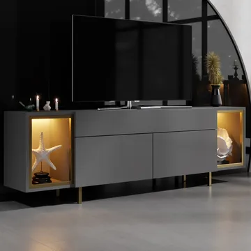 Sosan TV-bänk 180x55x32 cm - Antracit/Guld - Möbler - Vardagsrum - Tv-möbler & mediamöbler - Tv-bänkar
