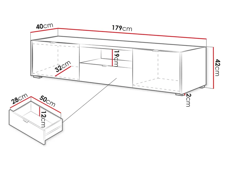 Sovren Tv-bänk 179 cm - Brun - Möbler - Vardagsrum - Tv-möbler & mediamöbler - Tv-bänkar