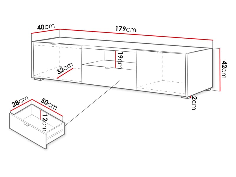 Sovren Tv-bänk 179 cm - Brun - Möbler - Vardagsrum - Tv-möbler & mediamöbler - Tv-bänkar