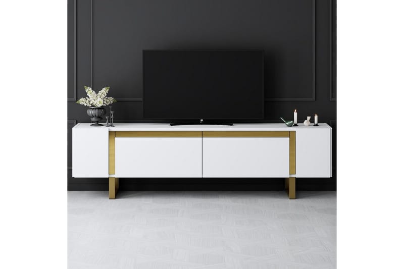 Sozi Tv-bänk 180 cm - Guld/Vit - Möbler - Vardagsrum - Tv-möbler & mediamöbler - Tv-bänkar
