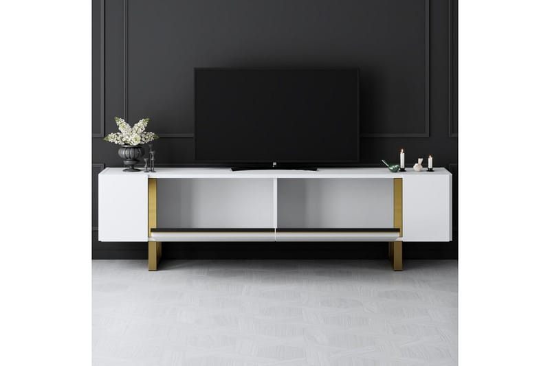 Sozi Tv-bänk 180 cm - Guld/Vit - Möbler - Vardagsrum - Tv-möbler & mediamöbler - Tv-bänkar