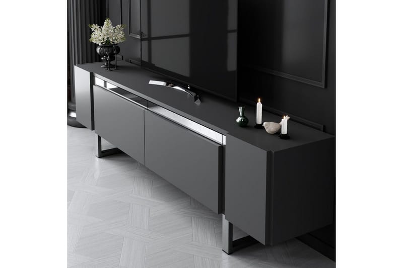 Sozi Tv-bänk 180 cm - Silver/Antracit - Möbler - Vardagsrum - Tv-möbler & mediamöbler - Tv-bänkar