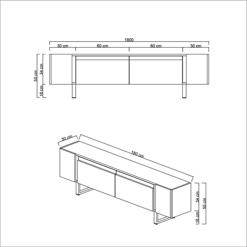 Sozi Tv-bänk 180 cm - Svart - Möbler - Vardagsrum - Tv-möbler & mediamöbler - Tv-bänkar