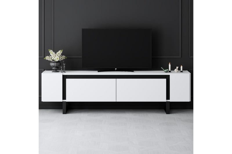 Sozi Tv-bänk 180 cm - Svart/Vit - Möbler - Vardagsrum - Tv-möbler & mediamöbler - Tv-bänkar