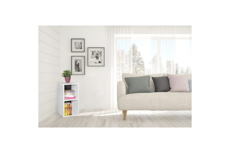 Stående hylla Wohnling melaminbelagd spånskiva med förvaringsutrymme, modern stil Vit, svart - Vit, svart - Förvaring - Hyllor - Hyllplan & hyllkonsoler