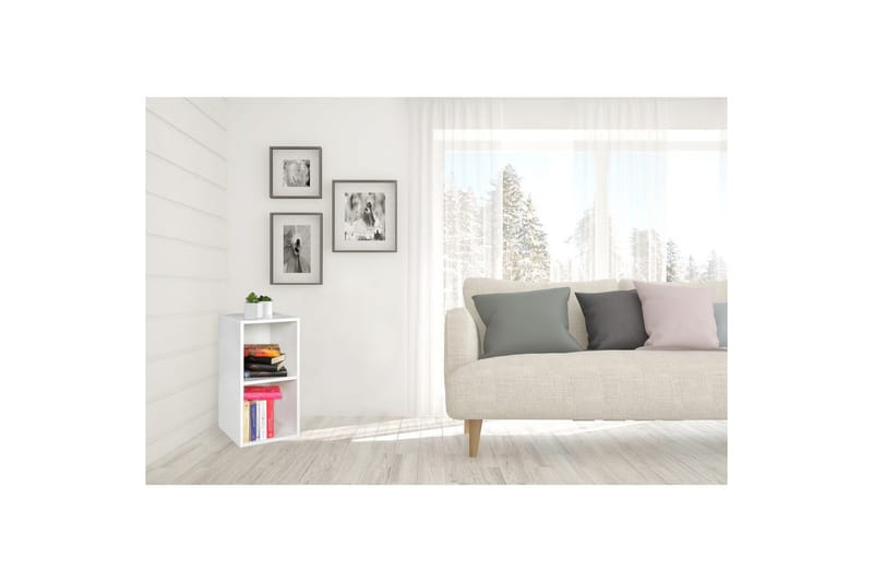 Stående hylla Wohnling melaminbelagd spånskiva med förvaringsutrymme, modern stil Vit - Vit - Möbler - Vardagsrum - Tv-möbler & mediamöbler - Tv-hylla