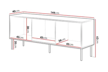 Stintino Tv-bänk 144x40 cm - Grå - Möbler - Vardagsrum - Tv-möbler & mediamöbler - Tv-bänkar