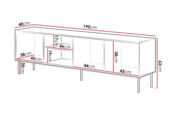 Stintino Tv-bänk 190x40 cm - Svart/Brun - Möbler - Vardagsrum - Tv-möbler & mediamöbler - Tv-bänkar