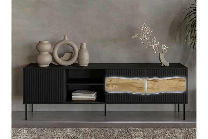 Stintino Tv-bänk 190x40 cm - Svart/Brun - Möbler - Vardagsrum - Tv-möbler & mediamöbler - Tv-bänkar