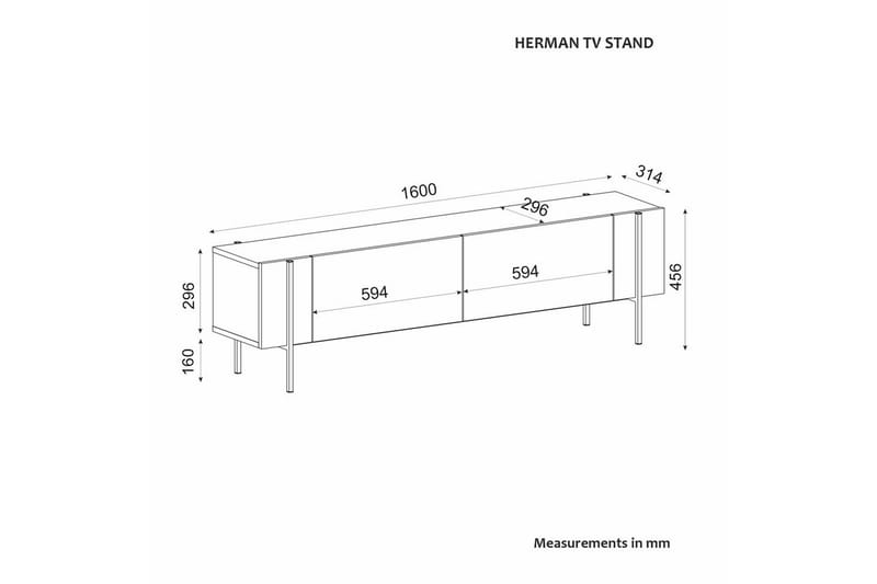 Stira Tv-bänk 160 cm - Vit - Möbler - Vardagsrum - Tv-möbler & mediamöbler - Tv-bänkar
