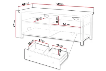 Storys Tv-bänk 120x42 cm - Vit - Möbler - Vardagsrum - Tv-möbler & mediamöbler - Tv-bänkar