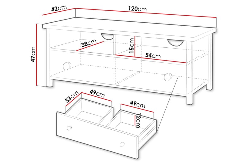 Storys Tv-bänk 120x42 cm - Vit - Möbler - Vardagsrum - Tv-möbler & mediamöbler - Tv-bänkar