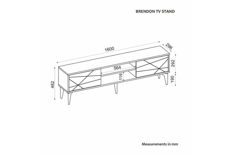 Sudama Tv-bänk 160 cm - Mediumfärgat trä - Möbler - Vardagsrum - Tv-möbler & mediamöbler - Tv-bänkar