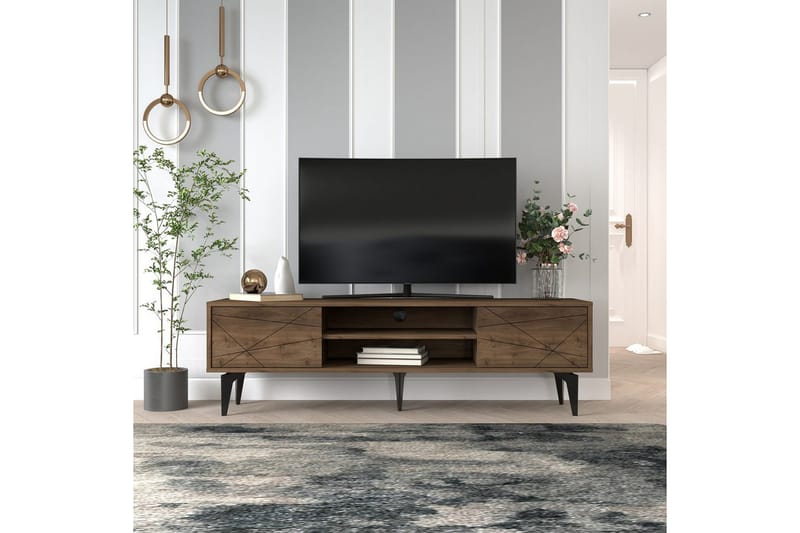 Sudama Tv-bänk 160 cm - Mörkfärgat trä - Möbler - Vardagsrum - Tv-möbler & mediamöbler - Tv-bänkar