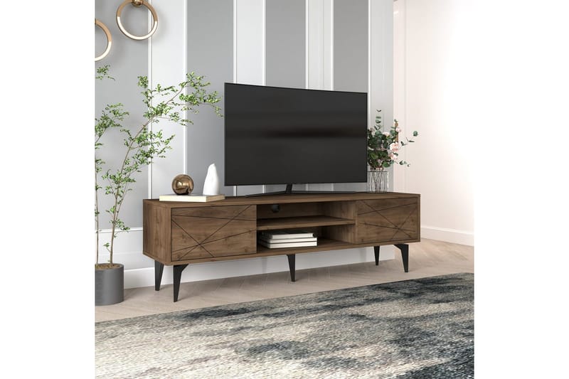 Sudama Tv-bänk 160 cm - Mörkfärgat trä - Möbler - Vardagsrum - Tv-möbler & mediamöbler - Tv-bänkar