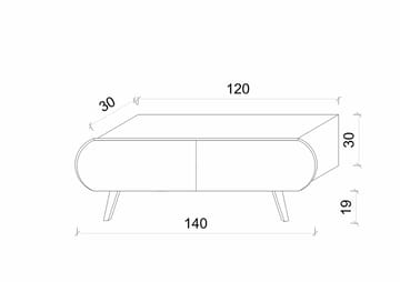 Svelor Golvstående TV Bänk 140 cm med Förvaring i Målat Trä - Vit - Möbler - Vardagsrum - Tv-möbler & mediamöbler - Tv-bänkar