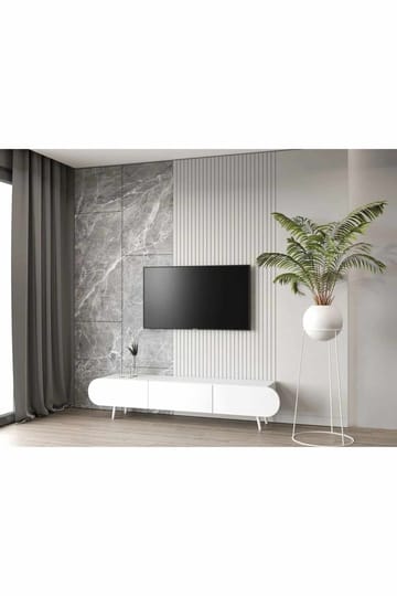 Svelor Golvstående TV-bänk 180 cm med Förvaring i Målat Trä - Vit - Möbler - Vardagsrum - Tv-möbler & mediamöbler - Tv-bänkar