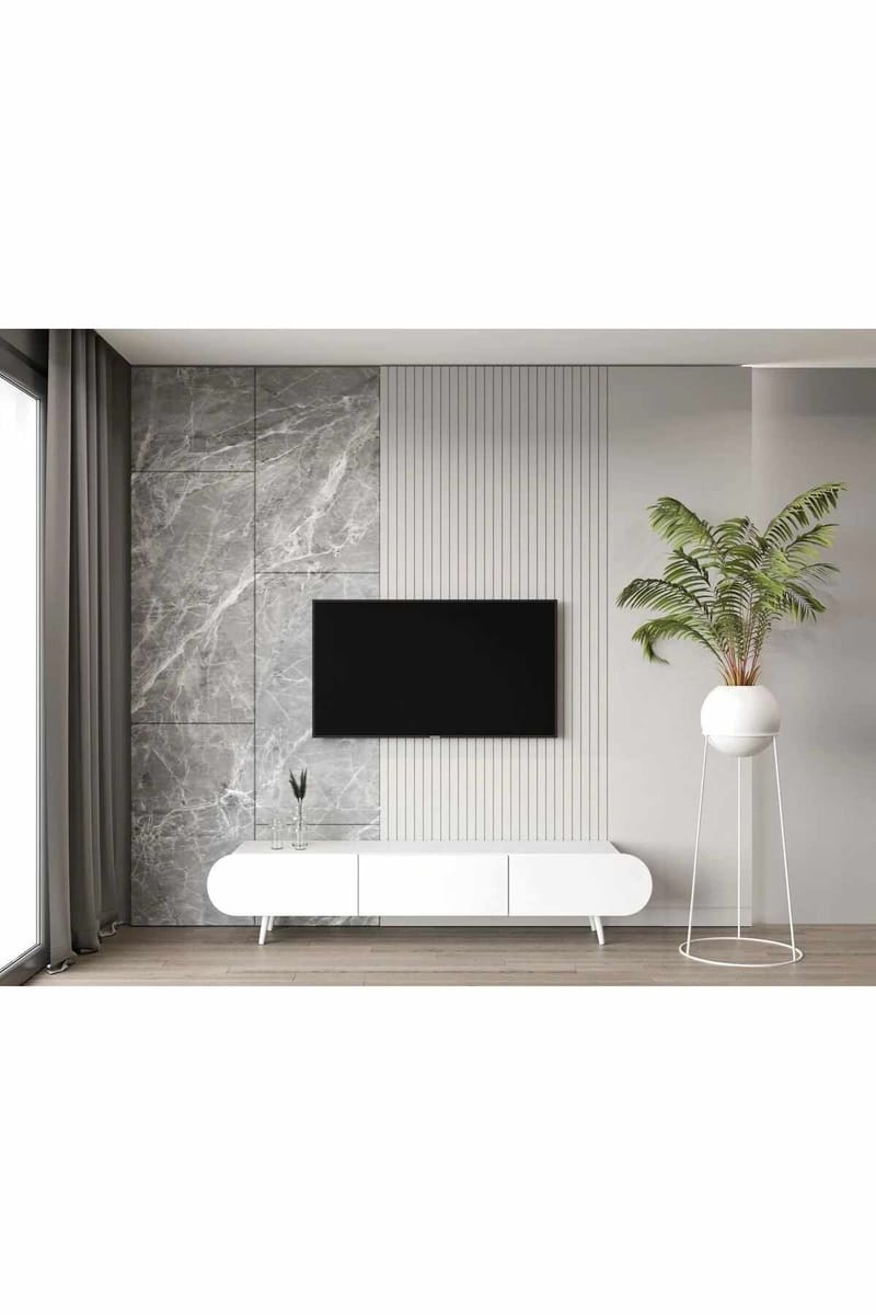 Svelor TV-bänk 180x49x30 cm - Vit - Möbler - Vardagsrum - Tv-möbler & mediamöbler - Tv-bänkar