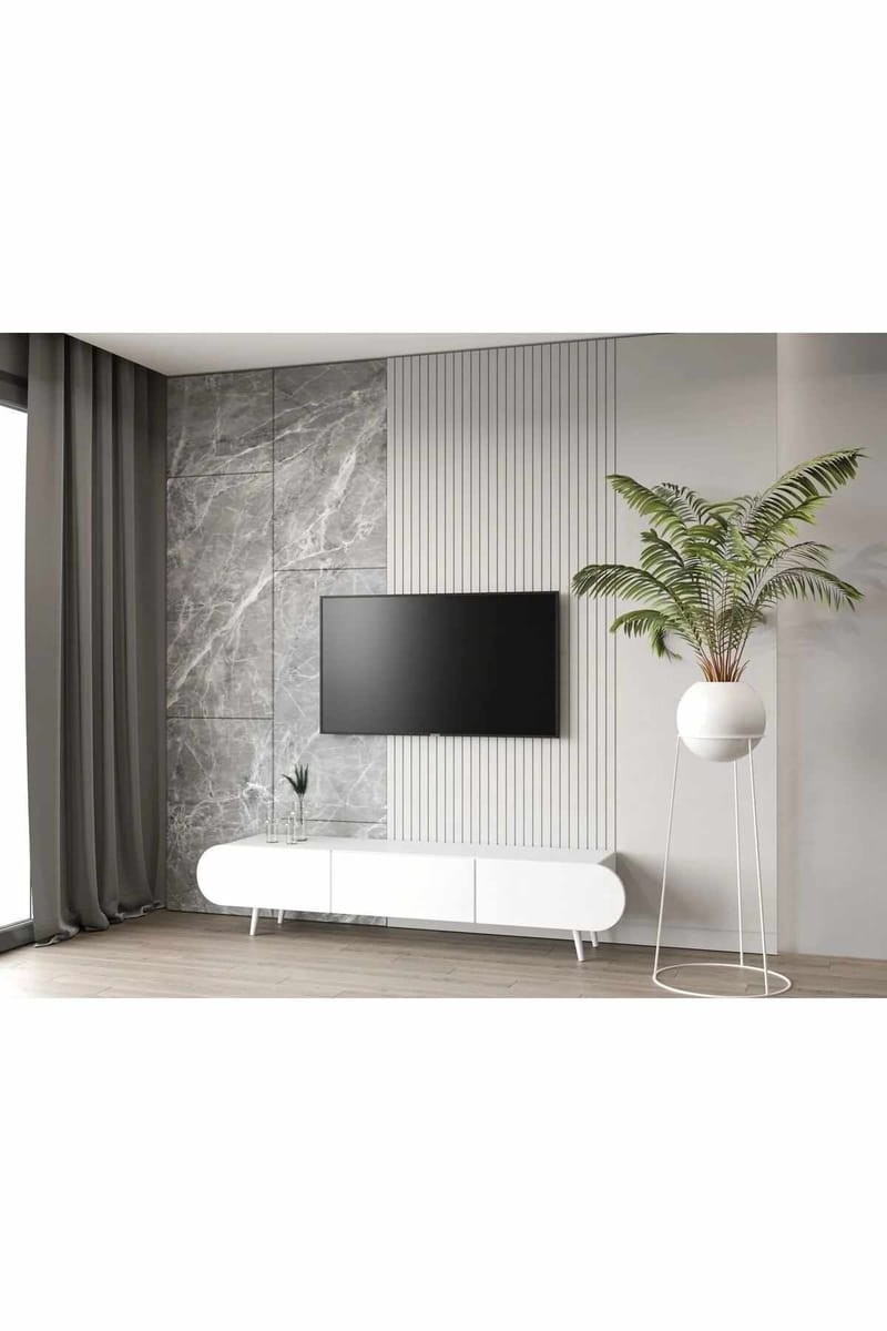 Svelor TV-bänk 180x49x30 cm - Vit - Möbler - Vardagsrum - Tv-möbler & mediamöbler - Tv-bänkar
