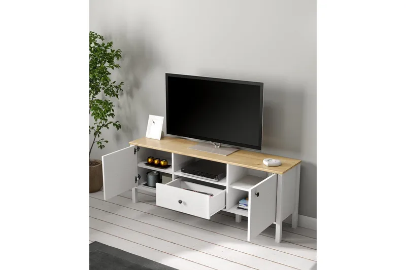 Talan Tv-bänk 150 cm - Natur/Vit - Möbler - Vardagsrum - Tv-möbler & mediamöbler - Tv-bänkar