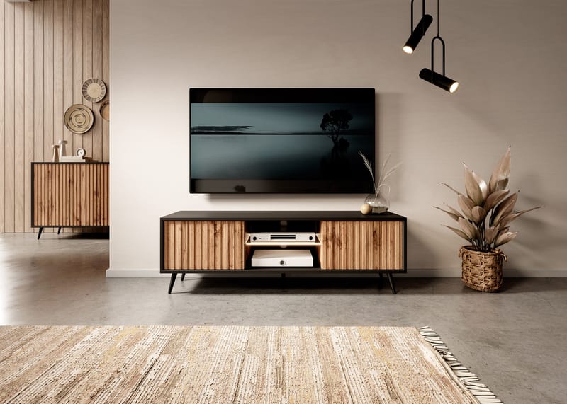 Tapas Tv-bänk 135 cm - Svart - Möbler - Vardagsrum - Tv-möbler & mediamöbler - Tv-bänkar