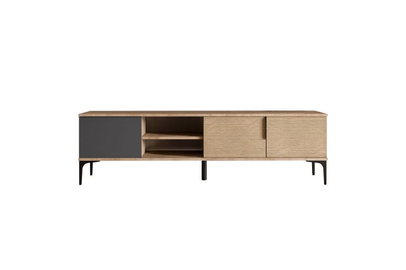 Tarz Tv-bänk 180 cm - Mediumfärgat trä/Antracit - Möbler - Vardagsrum - Tv-möbler & mediamöbler - Tv-bänkar