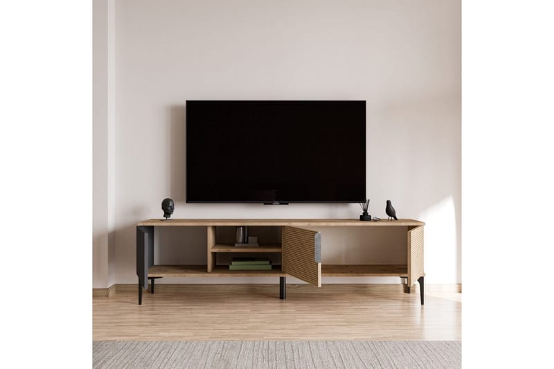 Tarz Tv-bänk 180 cm - Mediumfärgat trä/Antracit - Möbler - Vardagsrum - Tv-möbler & mediamöbler - Tv-bänkar