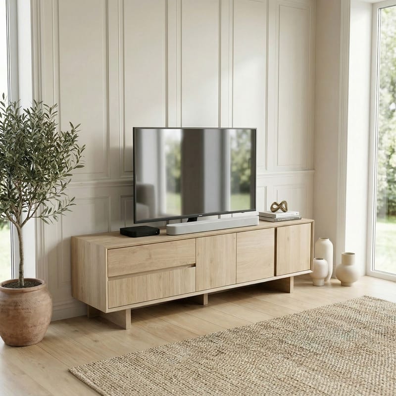 Tavon TV-bänk 180x55x45 cm - Naturlig ek - Möbler - Vardagsrum - Tv-möbler & mediamöbler - Tv-bänkar
