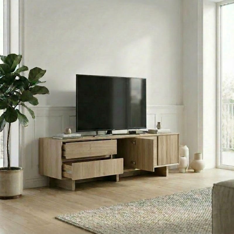 Tavon TV-bänk 180x55x45 cm - Naturlig ek - Möbler - Vardagsrum - Tv-möbler & mediamöbler - Tv-bänkar